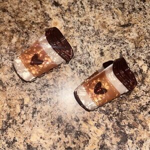 Brown and Cream Coffee Hair Clips
